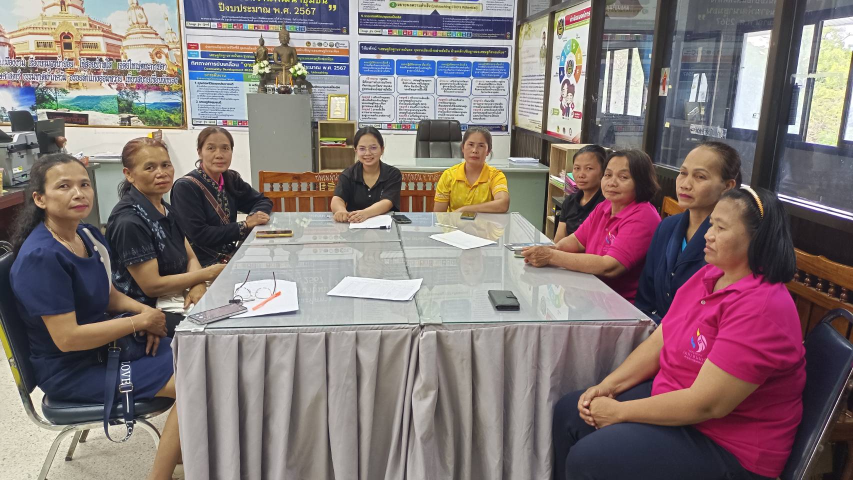 สำนักงานพัฒนาชุมชนอำเภอหนองพอก : ประชุมคณะทำงานขับเคลื่อนกองทุนพัฒนาบทบาทตำบลหนองพอก