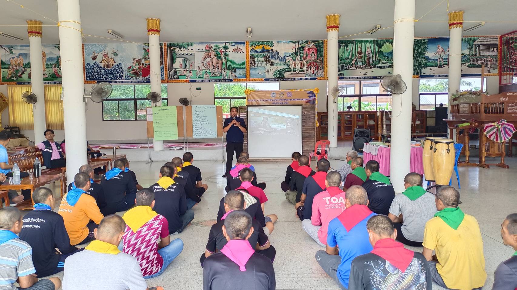 สำนักงานพัฒนาชุมชนอำเภอหนองพอก ร่วมเป็นวิทยากรฝึกอาชีพ โครงการรวมพลังรักศรัทธาแก้ไขปัญหายาเสพติดแบบบูรณาการ (Quick Big Win)